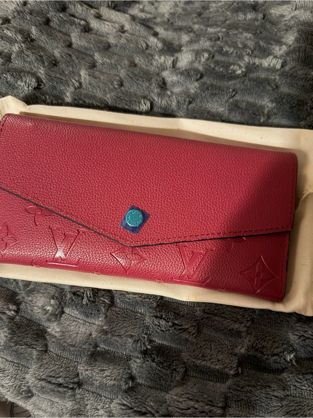 Red Monogram Envelope Wallet